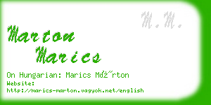 marton marics business card